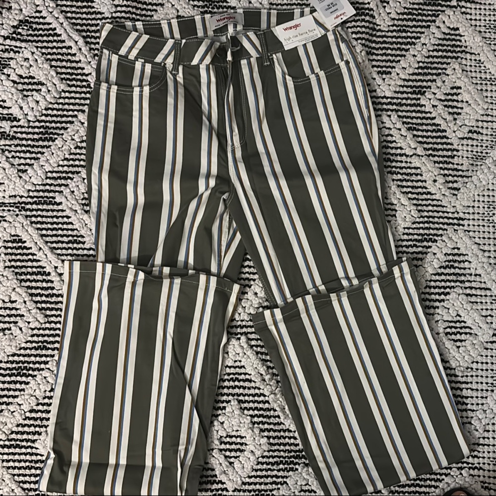Striped Green and White Pants